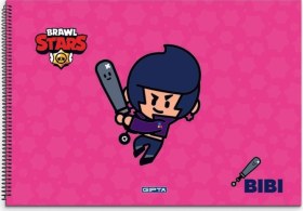 Resim Brawl Star Spiralli Resim Defteri 17x24cm 15 Yaprak 5699 12 Li Paket 