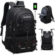 Resim CASAKECNA Büyük 40L Seyahat Sırt Çantası Laptop Bölmesi ile - Dayanıklı Polyester, Ayarlanabilir Askılar, Yürüyüş & Kamp için Çok Cepli Tasarım, Siyah, Seyahat Sırt Çantası 