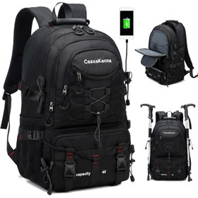 Resim CASAKECNA Büyük 40L Seyahat Sırt Çantası Laptop Bölmesi ile - Dayanıklı Polyester, Ayarlanabilir Askılar, Yürüyüş & Kamp için Çok Cepli Tasarım, Siyah, Seyahat Sırt Çantası 