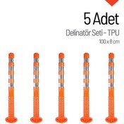 Resim İleri Trafik Delinatör 100 x 8 cm (TPU) 5 Adet, Esnek Trafik Bariyeri 