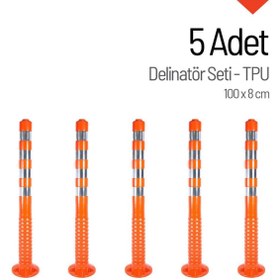 Resim İleri Trafik Delinatör 100 x 8 cm (TPU) 5 Adet, Esnek Trafik Bariyeri 