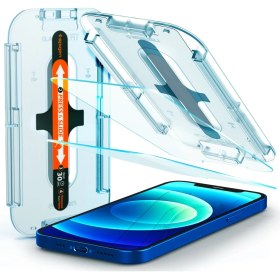 Resim iPhone 12 Pro / iPhone 12 Ekran Koruyucu, Spigen Glas tR EZ Fit (2 Adet) 
