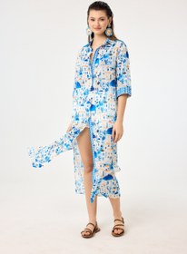 Resim Santorini desen uzun Edesia gömlek tunik - L/XL (44-46) 