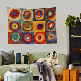 Resim Color Study, Squares With Concentric Circles Duvar Örtüsü - 60 cm x 90 cm 