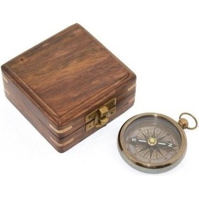 Resim 9098241524424drvs - Ahşap Kutulu Pirinç Pusula Model 1 