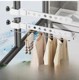 Resim Yifomall Pencere Güvenlikli Çamaşır Kurutma Aleti, Balkon Kilitli Çubuk, 8 Delikli Tam Somunlu, Beyaz Sabit Tip, 2 Adet Paketi Diğer 