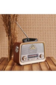 Resim Cannar Nostaljik Radyo Bluetooth Ledli Usb Sd Card Mp3 Radyo Çalar Cn-301 Bt 