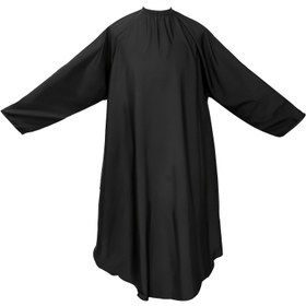 Resim Kolcu Siyah Polyester Kuaför Önlüğü – Yapışmaz, Ev Kullanımı İçin Profesyonel Salon Kalitesi, Saç Kesiminden Kıyafetleri Korur, Güvenli Uyum İçin Uzun Kuyruk Tasarımı, Berber Aksesuarları 