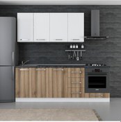 Resim Minar 225 Cm Mutfak Dolabı Beyaz Dore 225-D6 Beyaz 