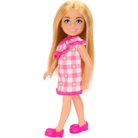 Resim Barbie Aksesuarlı Chelsea Bebekler - Sarışın Pembe Elbiseli Hxm95 