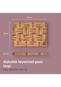 Resim Kaf Ahşap Kesme Tahtası Dişbudak Beyaz End-grain Large 