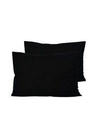 Resim 2li Siyah Standart Yastık Kılıfı 100% Pamuk Siyah Renk 