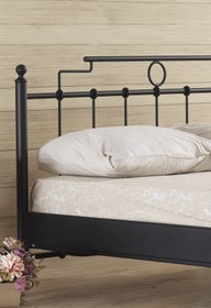 Resim Unimet Hatkus Çift Kişilik Ferforje Metal Karyola-siyah (AHŞAP LATALI) 