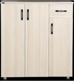 Resim Ayakkabılık Beyaz Çok Amaç Model Parlak Akçaağaç Hard suntalem Demonte 5raf 1çekmece El Yapım Açık Kahverengi 