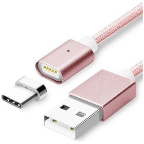 Resim Manyetik Mıknatıslı Type-C Şarj Kablosu Rosegold Hasır-Örgü Ekstr (259153616) 