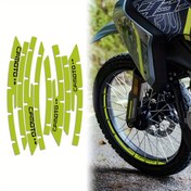 Resim 8 adet/set CFMOTO 450MT 2024 Motosiklet Yansıtıcı Tekerlek Hub Etiketleri - Su Geçirmez PVC Jant Çıkartmaları, Sarı Detaylarla Siyah, Dayanıklı ve Hava Koşullarına Dayanıklı, Gelişmiş Görünürlük ve Stil için Kolay Uygulama, Motosiklet Aksesuarları, Şık Motosiklet Tasarımı, Yüksek Kaliteli Çıkartmalar 