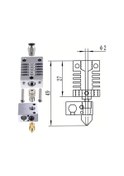 Resim Ulzyvf Titanyum Tamamen Pnömatik Nozul Metal Kesici, Isı Hotend .4mm, - Zp 