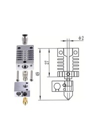Resim Ulzyvf Titanyum Tamamen Pnömatik Nozul Metal Kesici, Isı Hotend .4mm, - Zp 