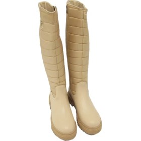 Resim Mp Kadın Casual Kapitone Çizme Bej MP-2752 