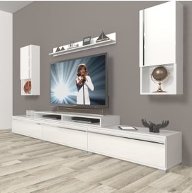 Resim Decoraktiv Ekoflex 270ta Mdf Tv Ünitesi Tv Sehpası - Parlak Beyaz 