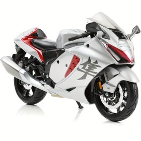 Resim Maisto 1:12 Ölçekli Suzuki Hayabusa Motosiklet Modeli - Parlatılmış Gümüş Die-Kast Metal Yapı, Aerodinamik Gövde Tasarımı ve Hassas Motor Detayları - Yarış Tutkunları İçin Koleksiyoncu Edisyonu, Koleksiyoncu's Item, Spor Estetiği, Detaylı El Sanatları 