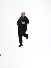 Resim CNG MODA Kadın Büyük Beden Tomy Fermuarlı Kapüşonlu Eşofman Takımı Siyah 
