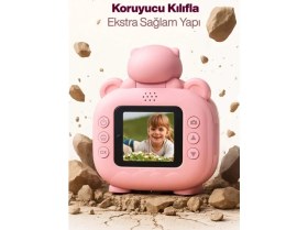 Resim Mpia Fotoğraf Makinası ve Termal Fotoğraf Yazıcısı Portatif Taşınabilir 1080p PEMBE 