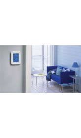 Resim Honeywell T6861V2WB 2 /4 Borulu Fancoil Termostat , Dikey Mavi Ekranlı Oda Termostatı 