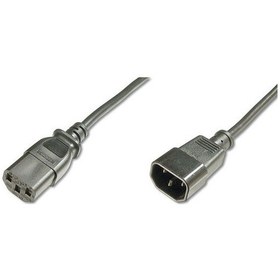 Resim Digitus Ak-440201-018-s 1.8 Mt C14 To C13 Erkek-dişi 3x0.75mm Pc Monitör Arası Güç Kablosu 