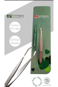 Resim kozmetik126 Solingen C3 Cımbız (İnox,Düz Ağız,Orta Boy) 