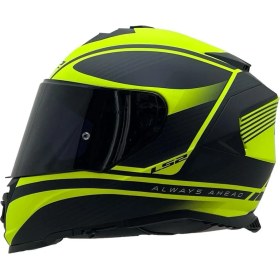 Resim Ls2 Storm 2 Dodger Neon Sarı Kapalı Motosiklet Kaskı Siyah Camlı 