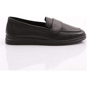 Resim Dgn 981s Kadin Şeritli Loafer Ayakkabi 981S-2-R2119 Siyah 