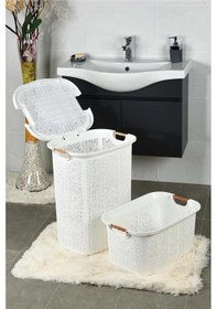 Resim Woow Kirli Sepeti Ve Çamaşır Sepeti - Plastik Sepet- Beyaz 