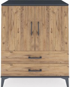 Resim Hyperion Şifonyer 2 Raflı Tek Çekmeceli 2 Kapaklı 88x44x106 Antrasit-çam Antrasit 