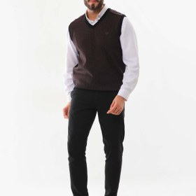 Resim Pelikan Erkek Çizgi Detaylı V Yaka Süveter 7624 Siyah 