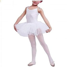 Resim Classic bale tütü kız için - beyaz ve pembe - kız için vücut balerin - bale - ayarlanabilir askılar - etek - 3 katlı tül - Noel ve doğum günü hediyesi fikri 