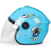 Resim Carrier Çizgi Film Dört Mevsim Evrensel Sevimli Çocuk Kask Açık Mavi 