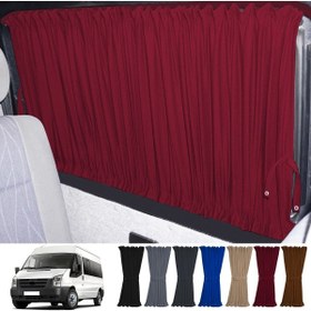 Resim Oto Pandami Fort Transit Uzun Şase T16 5.nesil 2000-2006 Uyumlu Bordo Raylı Oto Perde Takımı 