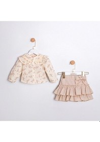 Resim Selly Çıtır Çiçek Desenli İkili Kız Bebek Takım Mor 