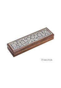 Resim Hk Gümüş Tesbih Kutusu Çiçek Desenli Ahşap Gümüş Takı Hediyelik Ürünler-196092 Çok Renkli 
