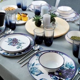 Resim Purple Flower Yemek Takımı 24 Parça 6 Kişilik 