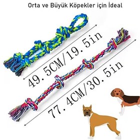 Resim Valkyrie 2’li Büyük Boy Köpek Halat Oyuncağı Seti Isırma Çekiştirme Diş Kaşıma Eğitim İpi 