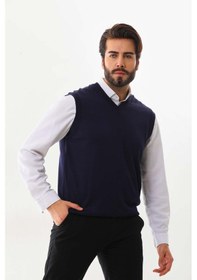 Resim Günay Erkek V Yaka Yün Süveter 1000 Açık Lacivert 