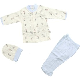 Resim Sebi Onden Çıtçıtlı Başliklı Penye Patikli Bebe Pijama Takımi 
