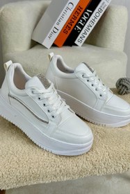 Resim Muggo Malavi Garantili Günlük Rahat Kalın Taban Bağcıklı Taşlı Kadın Sneaker Spor Ayakkabı 