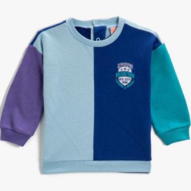 Resim Erkek Bebek Bisiklet Yaka Sweatshirt Pamuklu 