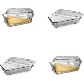 Resim Paşabahçe Tereyağlık Kahvaltılık Cam Saklama Kabı 4'lü Set 97711 