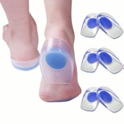 Resim 3 Çift Topuk Pedi Silikon Pedler Topuk Pedi Pu Yarım Beden U Şeklinde Topuk Kupası Şeffaf Spor Jel Pedleri Darbe Emici Uzun Süreli Ayakta Yorgunluk Olmadan 