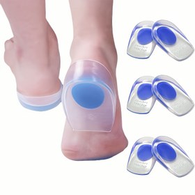 Resim 3 Çift Topuk Pedi Silikon Pedler Topuk Pedi Pu Yarım Beden U Şeklinde Topuk Kupası Şeffaf Spor Jel Pedleri Darbe Emici Uzun Süreli Ayakta Yorgunluk Olmadan 