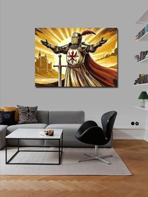 Resim Tablo Mega Kanvas Tablo Haçlı Şövalyesi Ve Parlayan Kılıcı YTCNVS505970, 50 x 70 